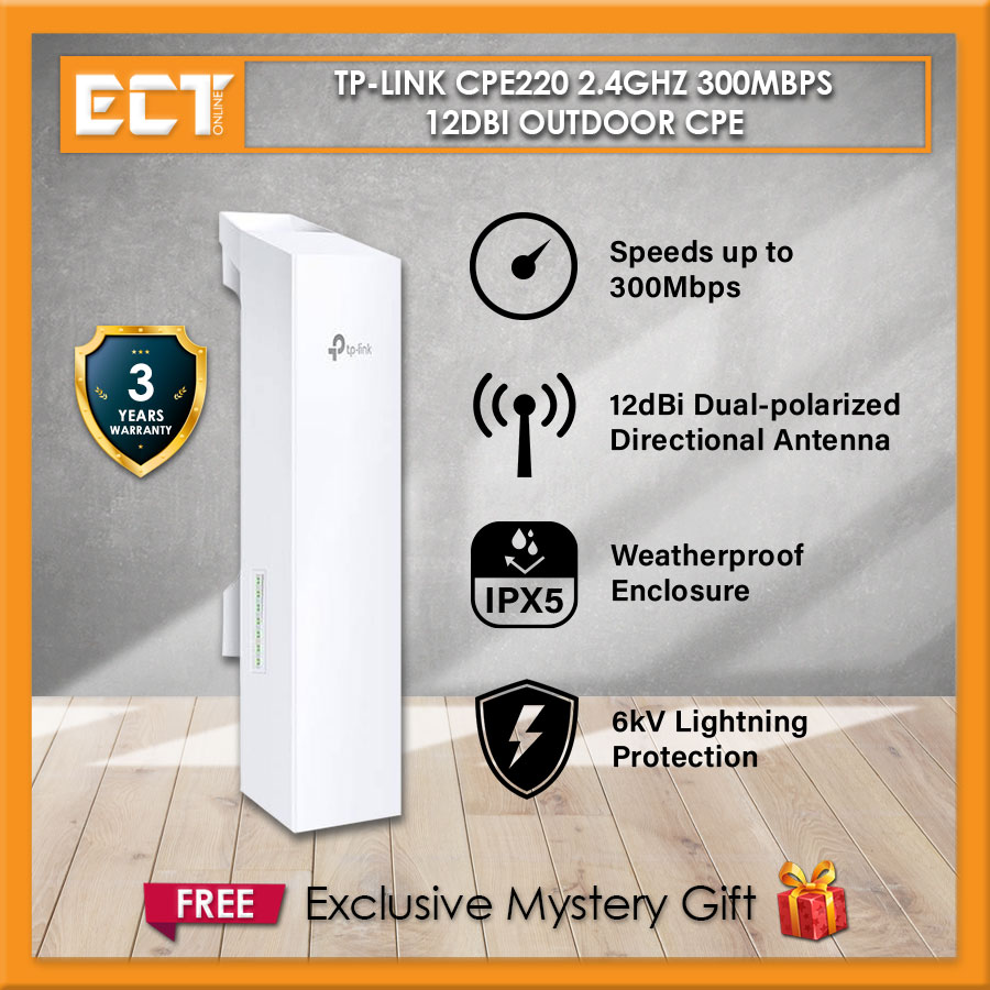 TP-Link CPE220 2.4Ghz 300Mbps 12dBi Outdoor CPE